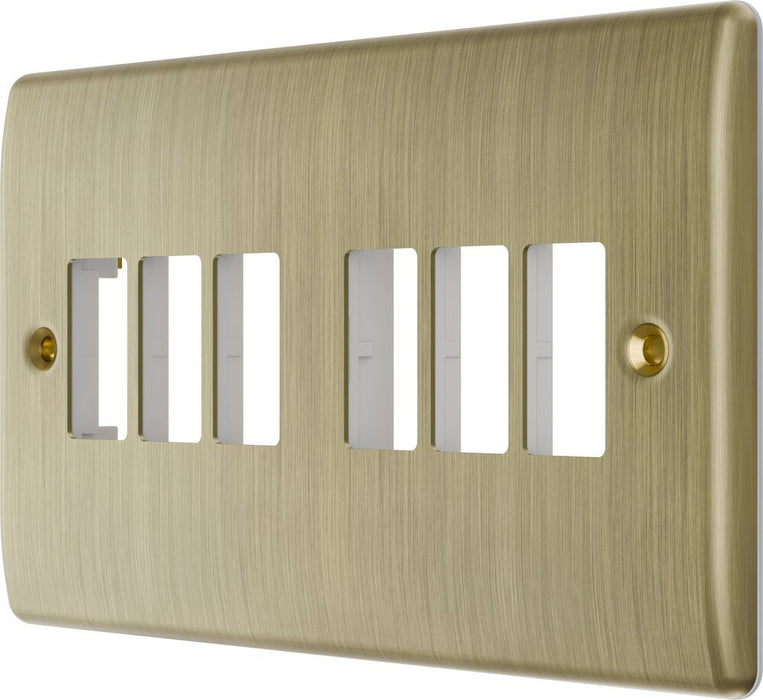 BG GridLite MNAB6 Nexus Metal 6G Grid Front Plate - Antique Brass