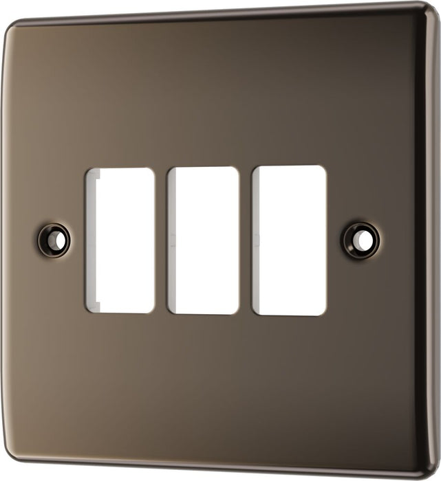 BG GridLite MNBN3 Nexus Metal 3G Grid Front Plate - Black Nickel
