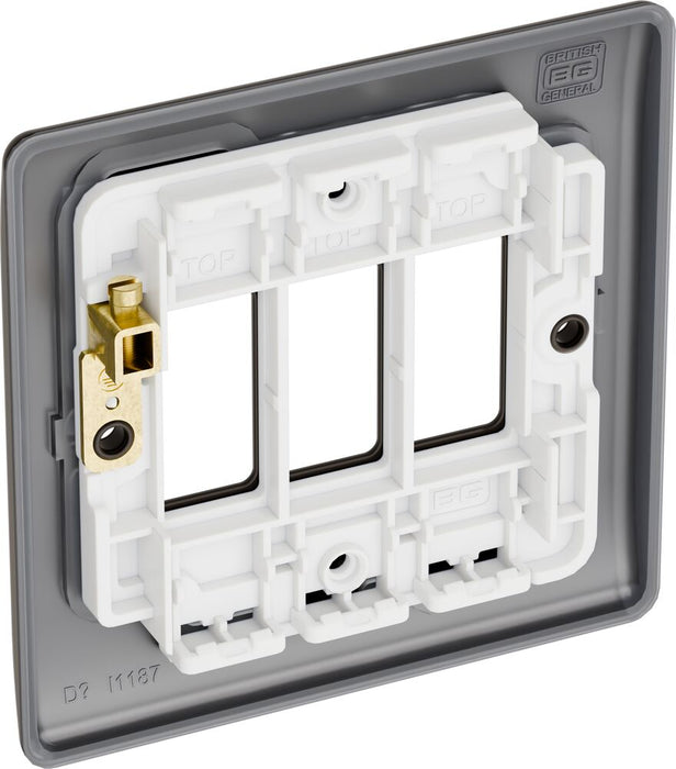 BG GridLite MNBN3 Nexus Metal 3G Grid Front Plate - Black Nickel