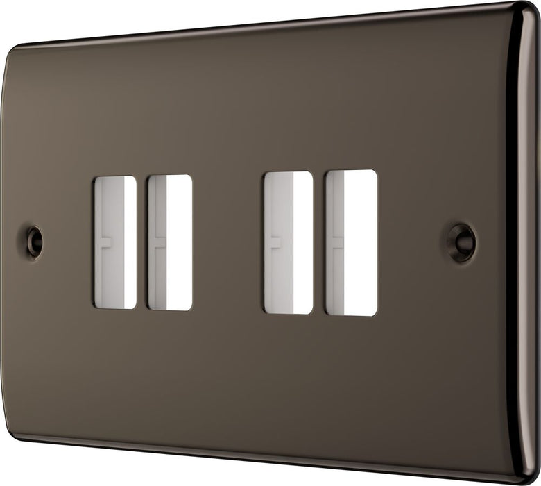 BG GridLite MNBN4 Nexus Metal 4G Grid Front Plate - Black Nickel