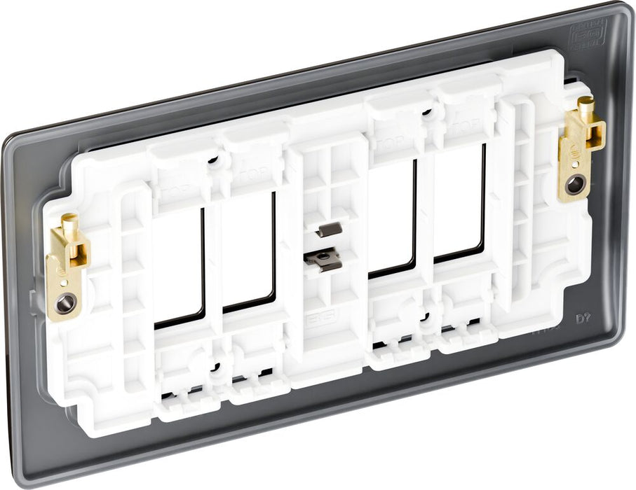BG GridLite MNBN4 Nexus Metal 4G Grid Front Plate - Black Nickel