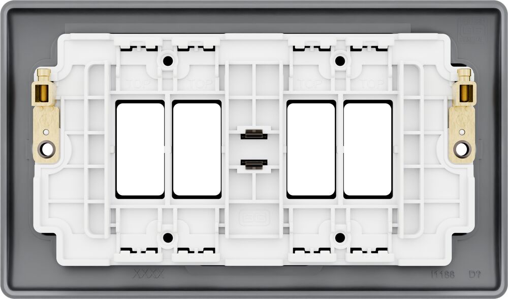 BG GridLite MNBN4 Nexus Metal 4G Grid Front Plate - Black Nickel
