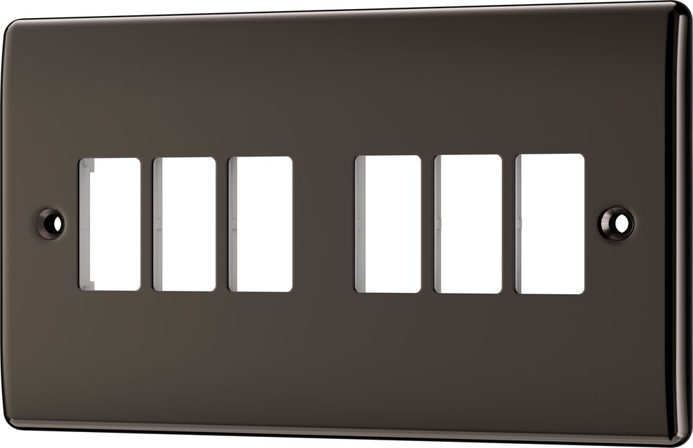 BG GridLite MNBN6 Nexus Metal 6G Grid Front Plate - Black Nickel