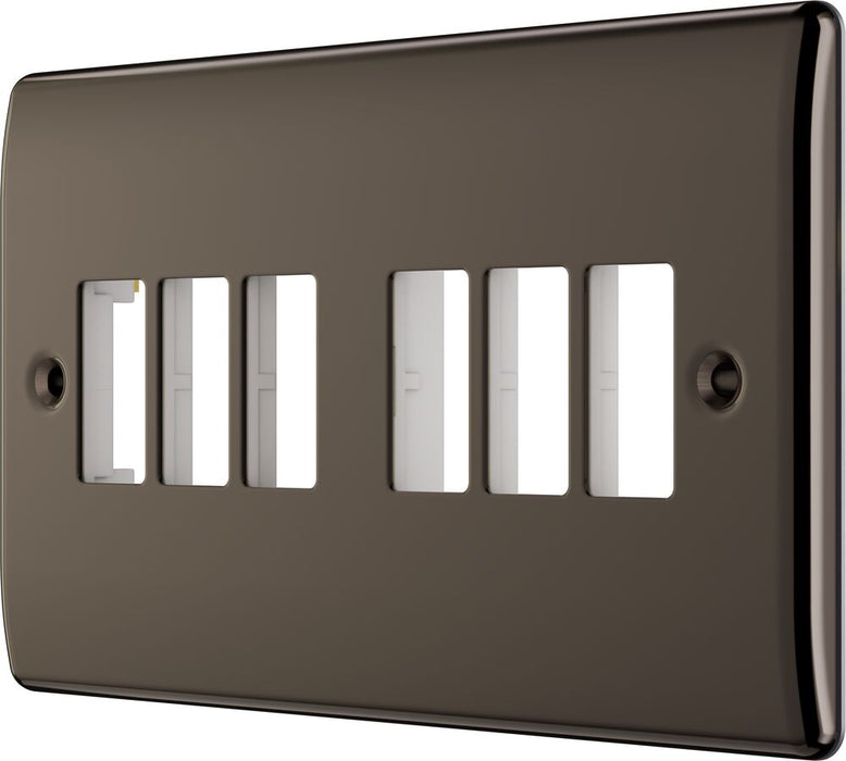BG GridLite MNBN6 Nexus Metal 6G Grid Front Plate - Black Nickel