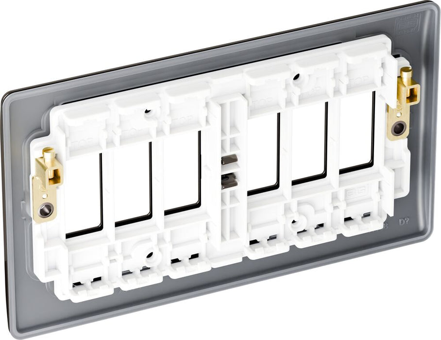 BG GridLite MNBN6 Nexus Metal 6G Grid Front Plate - Black Nickel
