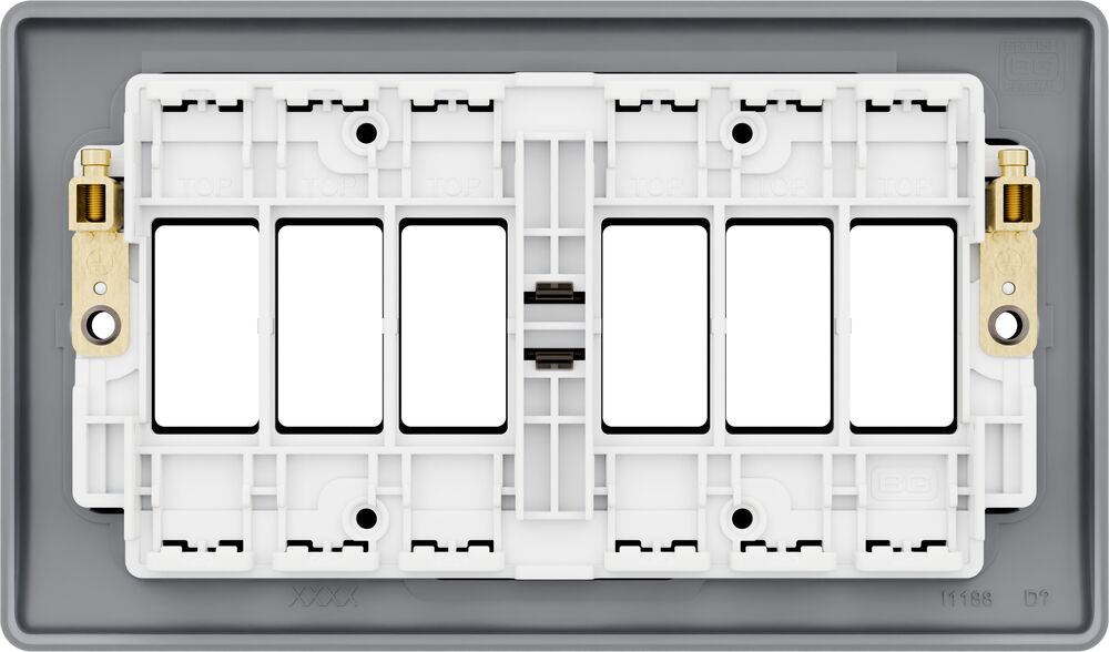 BG GridLite MNBN6 Nexus Metal 6G Grid Front Plate - Black Nickel