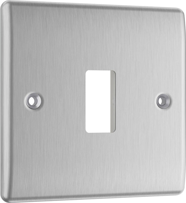 BG GridLite MNBS1 Nexus Metal 1G Grid Front Plate - Brushed Steel