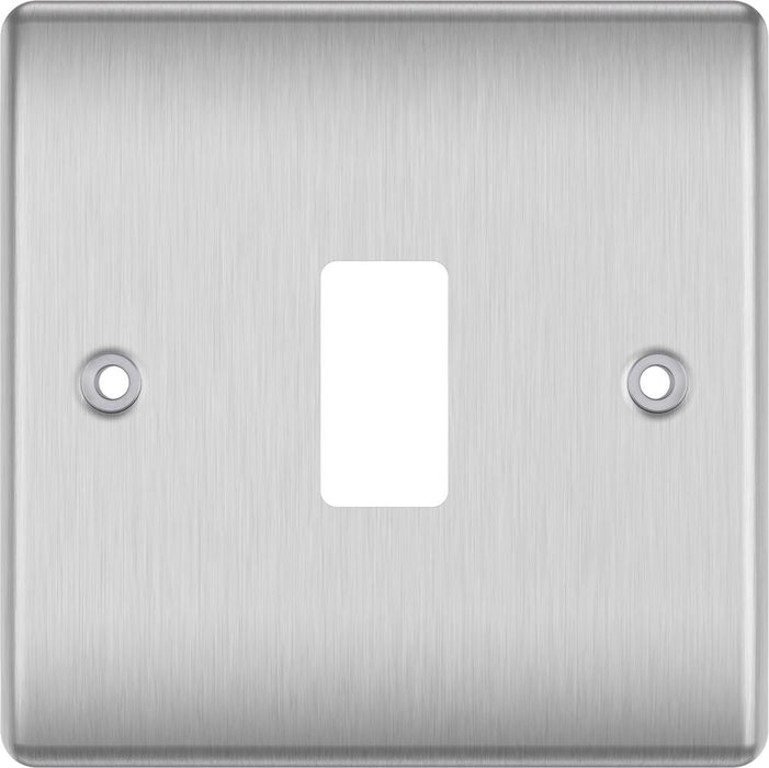 BG GridLite MNBS1 Nexus Metal 1G Grid Front Plate - Brushed Steel