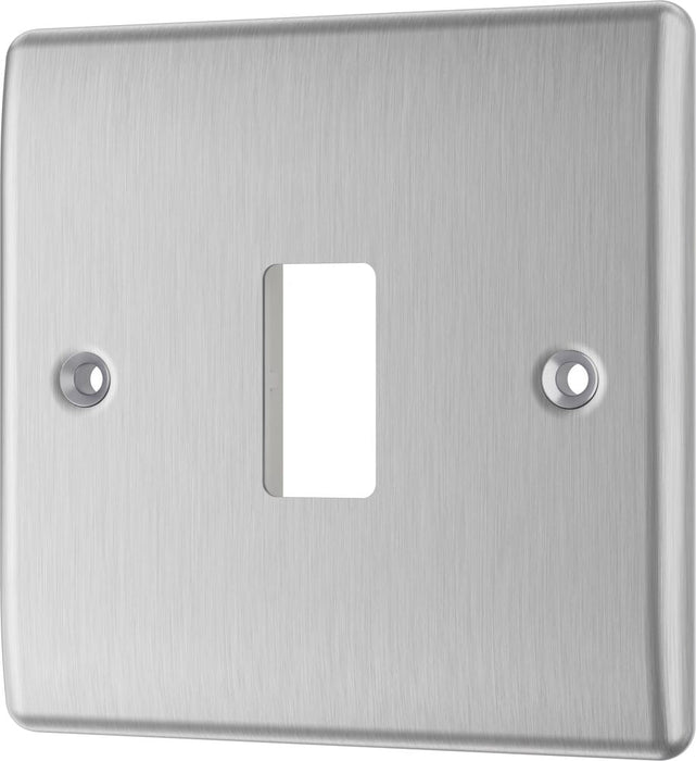BG GridLite MNBS1 Nexus Metal 1G Grid Front Plate - Brushed Steel