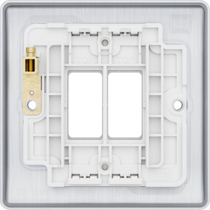 BG GridLite MNBS2 Nexus Metal 2G Grid Front Plate - Brushed Steel