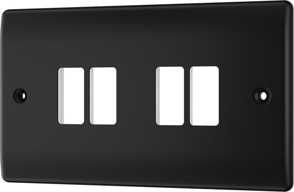 BG GridLite MNFB4 Nexus Metal 4G Grid Front Plate - Matt Black