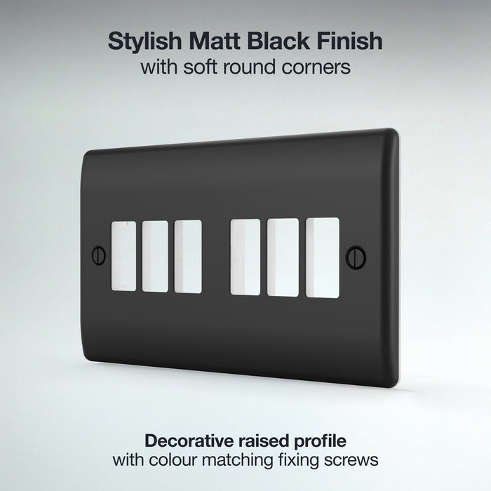 BG GridLite MNFB6 Nexus Metal 6G Grid Front Plate - Matt Black