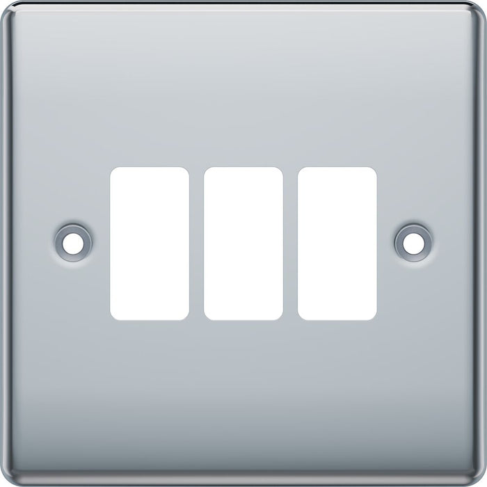 BG GridLite MNPC3 Nexus Metal 3G Grid Front Plate - Polished Chrome