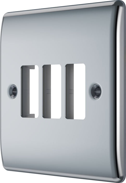 BG GridLite MNPC3 Nexus Metal 3G Grid Front Plate - Polished Chrome