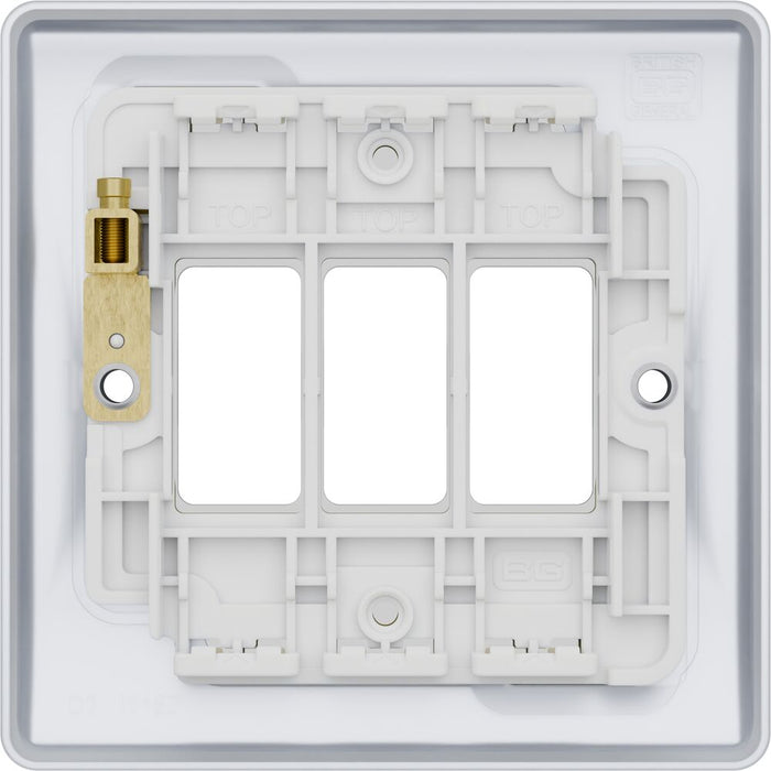 BG GridLite MNPC3 Nexus Metal 3G Grid Front Plate - Polished Chrome