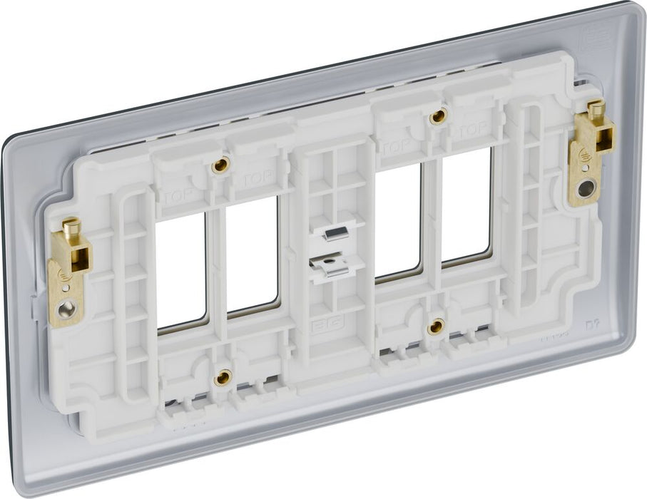 BG GridLite MNPC4 Nexus Metal 4G Grid Front Plate - Polished Chrome