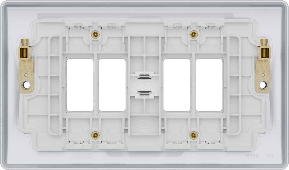 BG GridLite MNPC4 Nexus Metal 4G Grid Front Plate - Polished Chrome