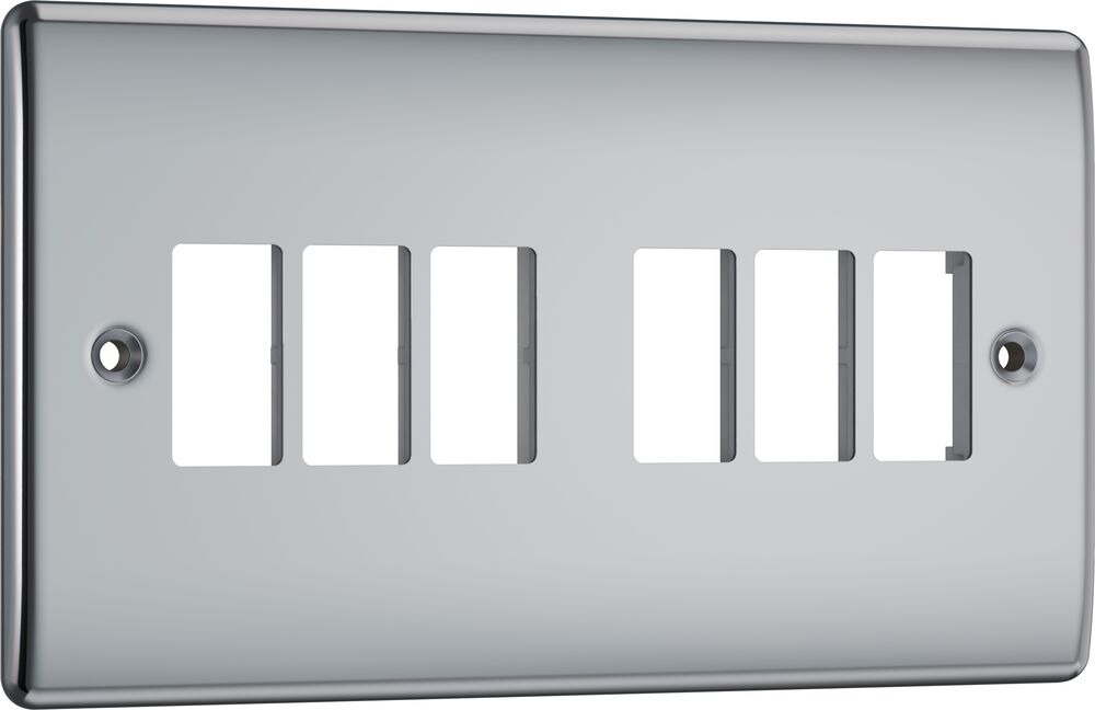 BG GridLite MNPC6 Nexus Metal 6G Grid Front Plate - Polished Chrome