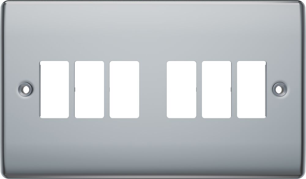 BG GridLite MNPC6 Nexus Metal 6G Grid Front Plate - Polished Chrome
