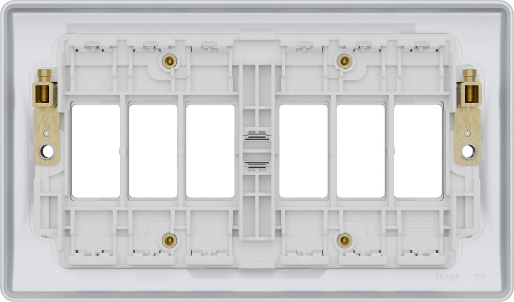 BG GridLite MNPC6 Nexus Metal 6G Grid Front Plate - Polished Chrome