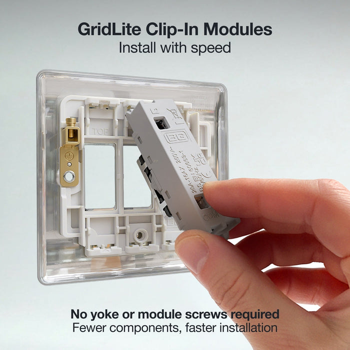 BG GridLite MPC12KY 20A 16AX SP 2-Way Key Switch Module - Polished Chrome