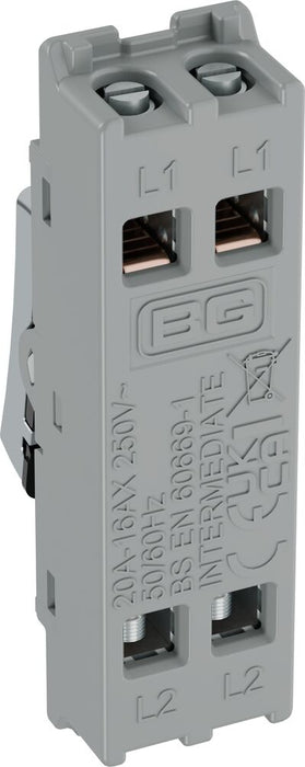 BG GridLite MPC13 20A 16AX 2-Way Intermediate Switch Module - Polished Chrome