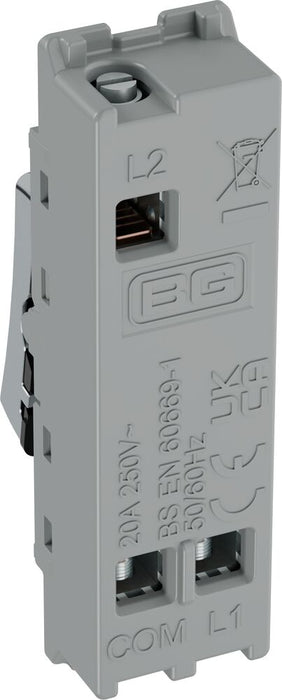 BG GridLite MPC142 20A 2-Way Retractive Switch Module - Polished Chrome