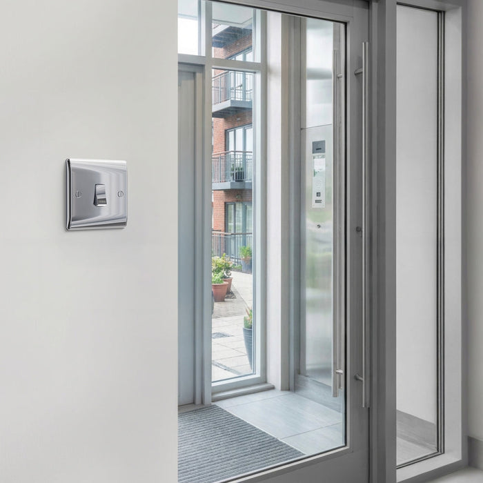 BG GridLite MPC142PR 20A 2-Way Retractive Switch Module "PRESS" - Polished Chrome