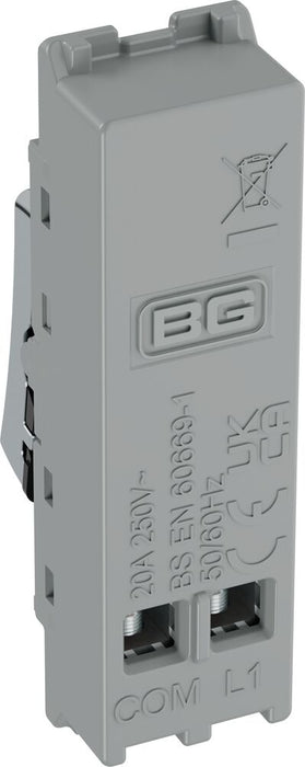 BG GridLite MPC14BELL 20A 1-Way Retractive Switch Module "Bell Symbol" - Polished Chrome
