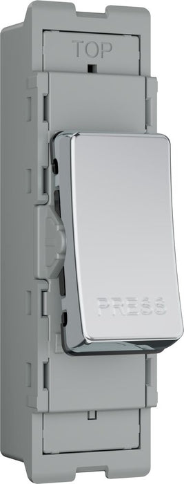 BG GridLite MPC14PR 20A 1-Way Retractive Switch Module "PRESS" - Polished Chrome