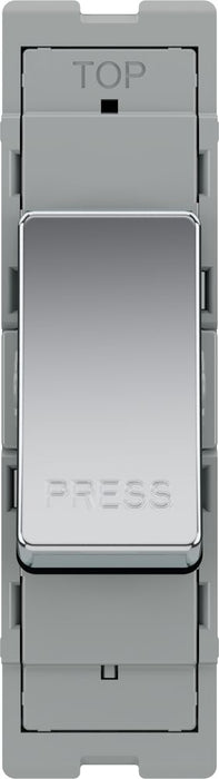 BG GridLite MPC14PR 20A 1-Way Retractive Switch Module "PRESS" - Polished Chrome