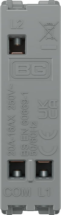 BG GridLite MPCDB12EL Evolve 20A 16AX SP 2-Way Key Switch Module "EMG LTG TEST" - Black