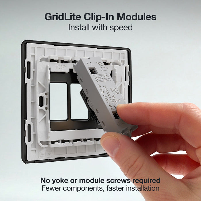 BG GridLite MPCDB12KY Evolve 20A 16AX SP 2-Way Key Switch Module - Black