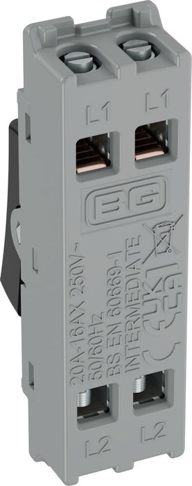 BG GridLite MPCDB13 Evolve 20A 16AX 2-Way Intermediate Switch Module - Black