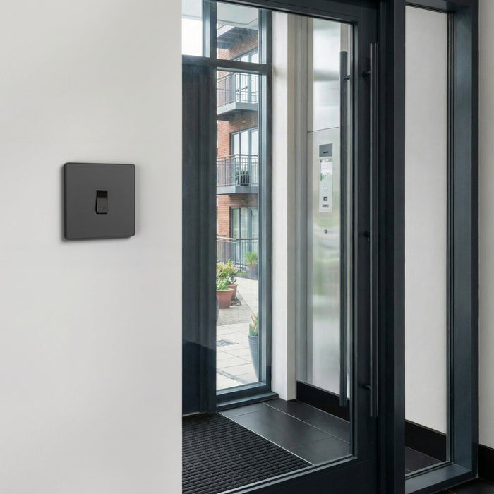 BG GridLite MPCDB14PR Evolve 20A 1-Way Retractive Switch Module "PRESS" - Black