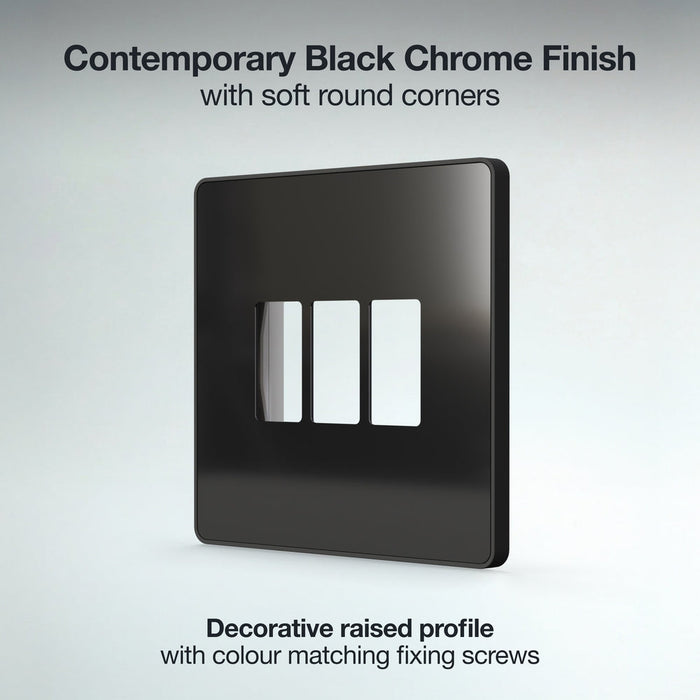 BG GridLite MPCDBC3B Evolve 3G Grid Front Plate - Black Chrome (Black)