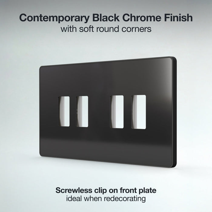 BG GridLite MPCDBC4B Evolve 4G Grid Front Plate - Black Chrome (Black)