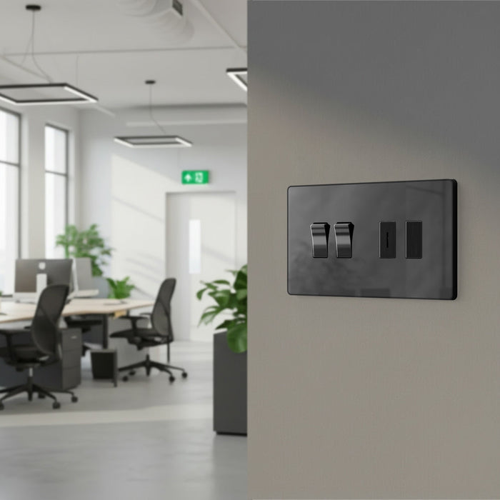 BG GridLite MPCDBC4B Evolve 4G Grid Front Plate - Black Chrome (Black)