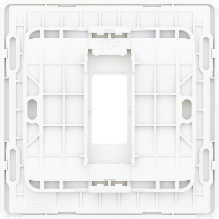 BG GridLite MPCDBS1W Evolve 1G Grid Front Plate - Brushed Steel (White)