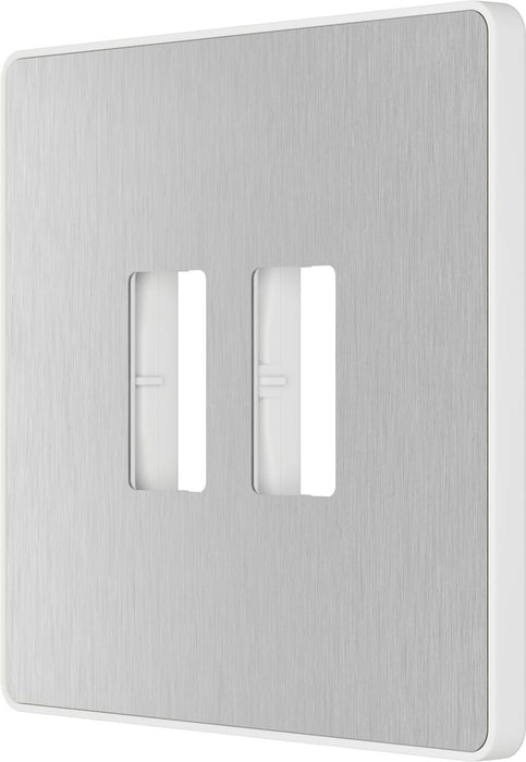 BG GridLite MPCDBS2W Evolve 2G Grid Front Plate - Brushed Steel (White)