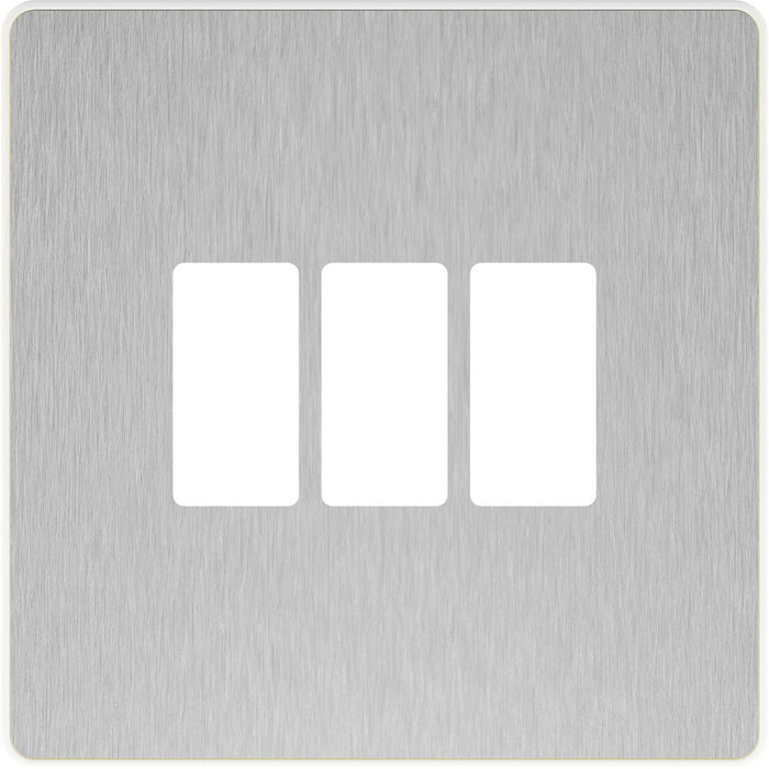 BG GridLite MPCDBS3W Evolve 3G Grid Front Plate - Brushed Steel (White)