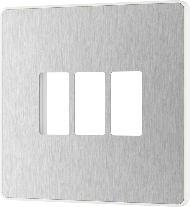 BG GridLite MPCDBS3W Evolve 3G Grid Front Plate - Brushed Steel (White)