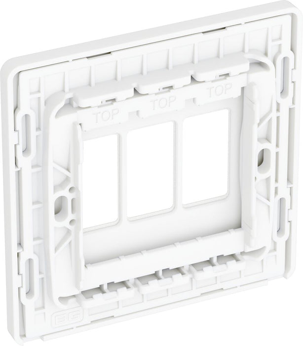 BG GridLite MPCDBS3W Evolve 3G Grid Front Plate - Brushed Steel (White)
