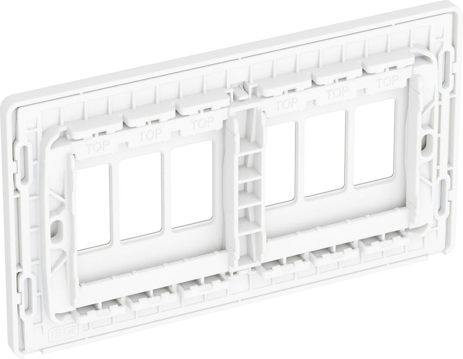 BG GridLite MPCDBS6W Evolve 6G Grid Front Plate - Brushed Steel (White)