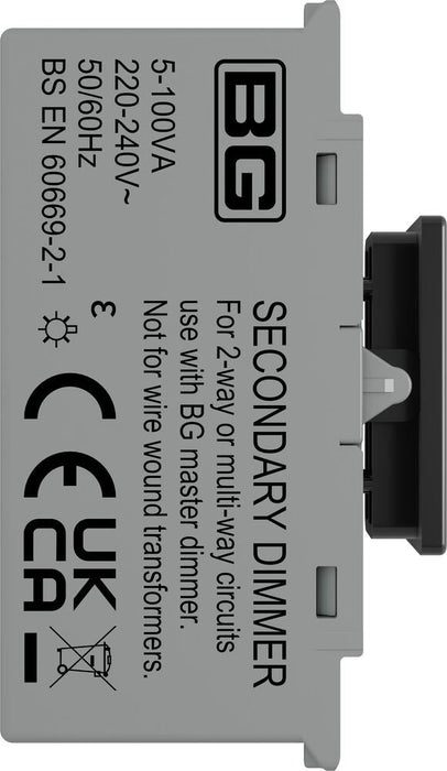 BG GridLite MPCDBTDS Evolve 100W Secondary Touch LED Dimmer Module - Black