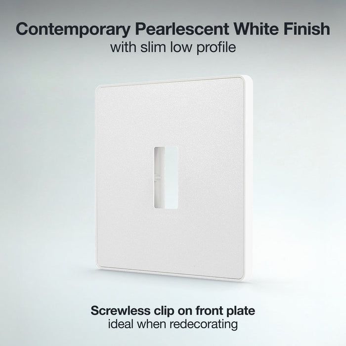 BG GridLite MPCDCL1W Evolve 1G Grid Front Plate - Pearlescent White (White)