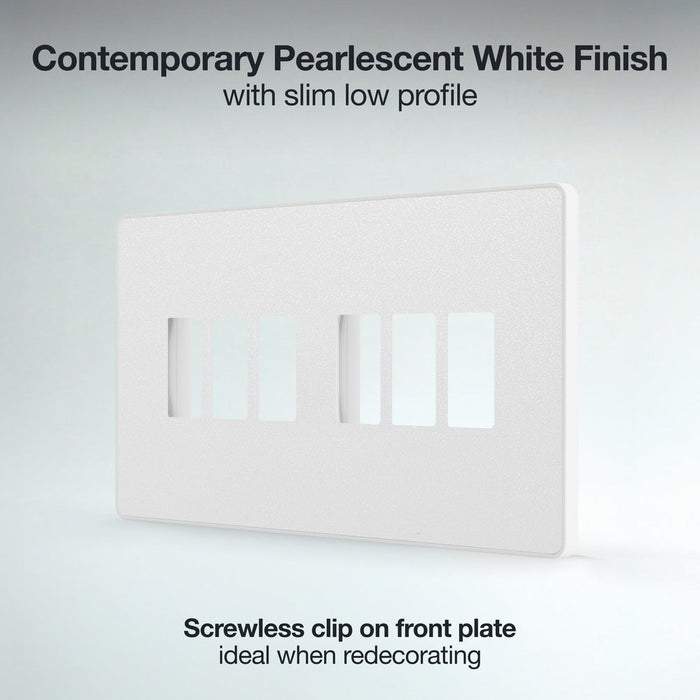 BG GridLite MPCDCL6W Evolve 6G Grid Front Plate - Pearlescent White (White)