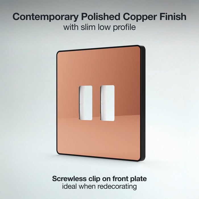 BG GridLite MPCDCP2B Evolve 2G Grid Front Plate - Polished Copper (Black)