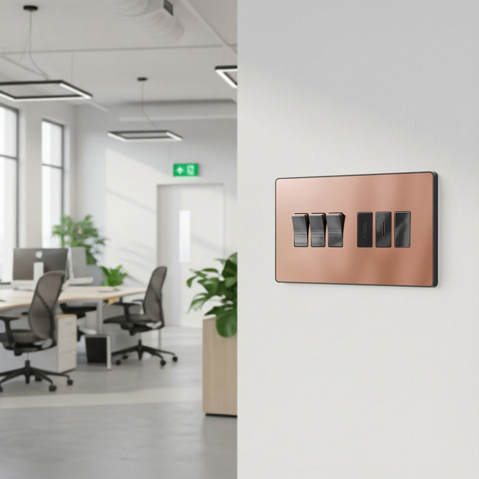 BG GridLite MPCDCP6B Evolve 6G Grid Front Plate - Polished Copper (Black)