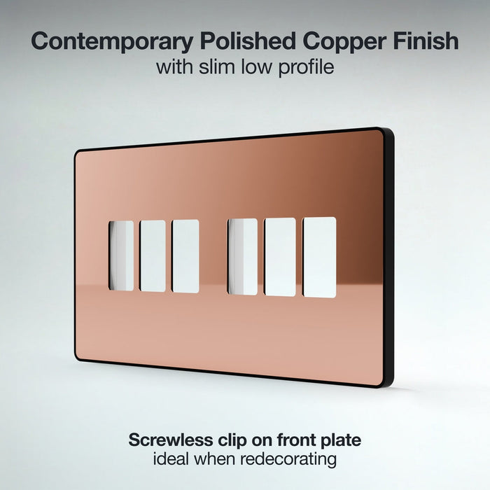 BG GridLite MPCDCP6B Evolve 6G Grid Front Plate - Polished Copper (Black)